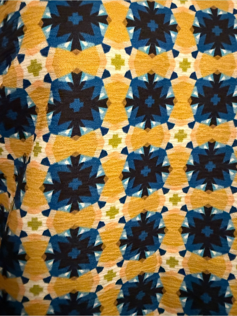 Ina Yellow and Blue High-Neck Puff Sleeve Blouse size M - Picture 15 of 15